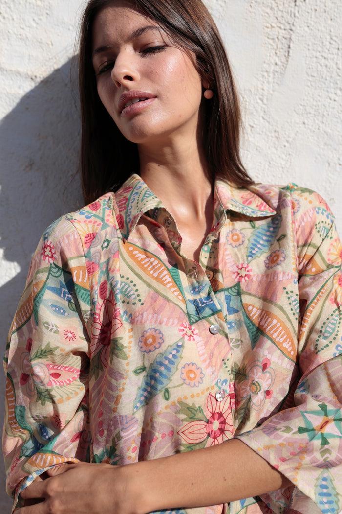 luna llena Vestido camisero largo Miami Colección Tusquets VE808 – Luna Llena Ahorra y exporta