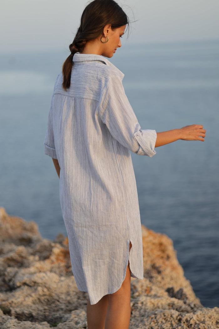 luna llena Vestido camisero Isabella Estampado Hamptons RY195 – Luna Llena Devoluciones gratuitas