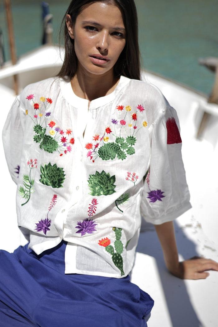 luna llena Blusa Sabrina Bordado Cactus CA30 – Luna Llena Tienda