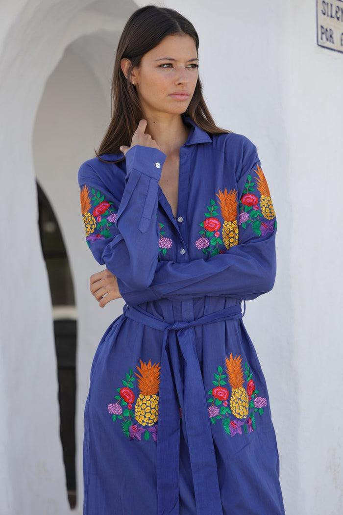 luna llena Vestido camisero Miami Colección Ananas PI808 – Luna Llena Liquidación
