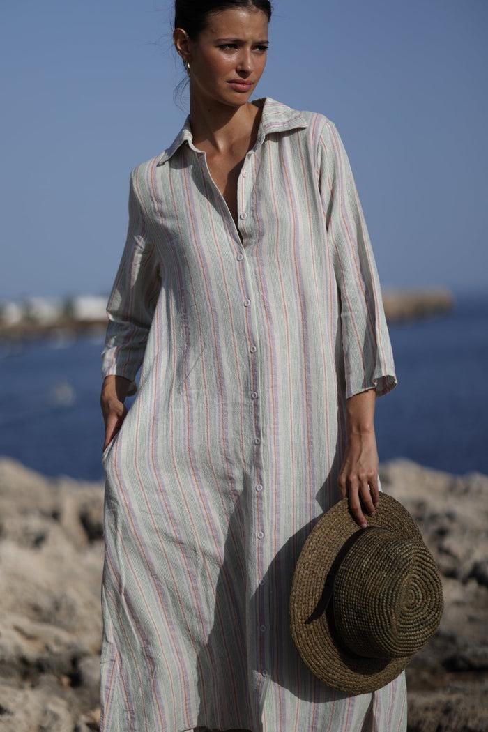 luna llena Vestido camisero Miami Colección Ferrante SS808 – Luna Llena Precio de fábrica