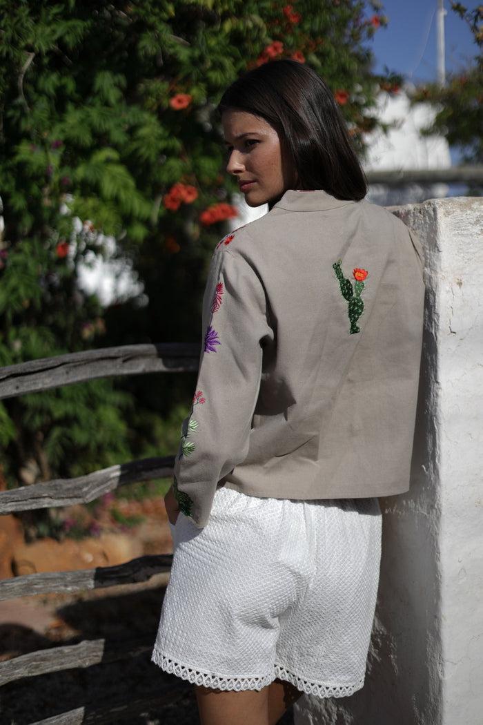 luna llena Chaqueta bordada Cactus CA3 – Luna Llena Oferta especial de fábrica
