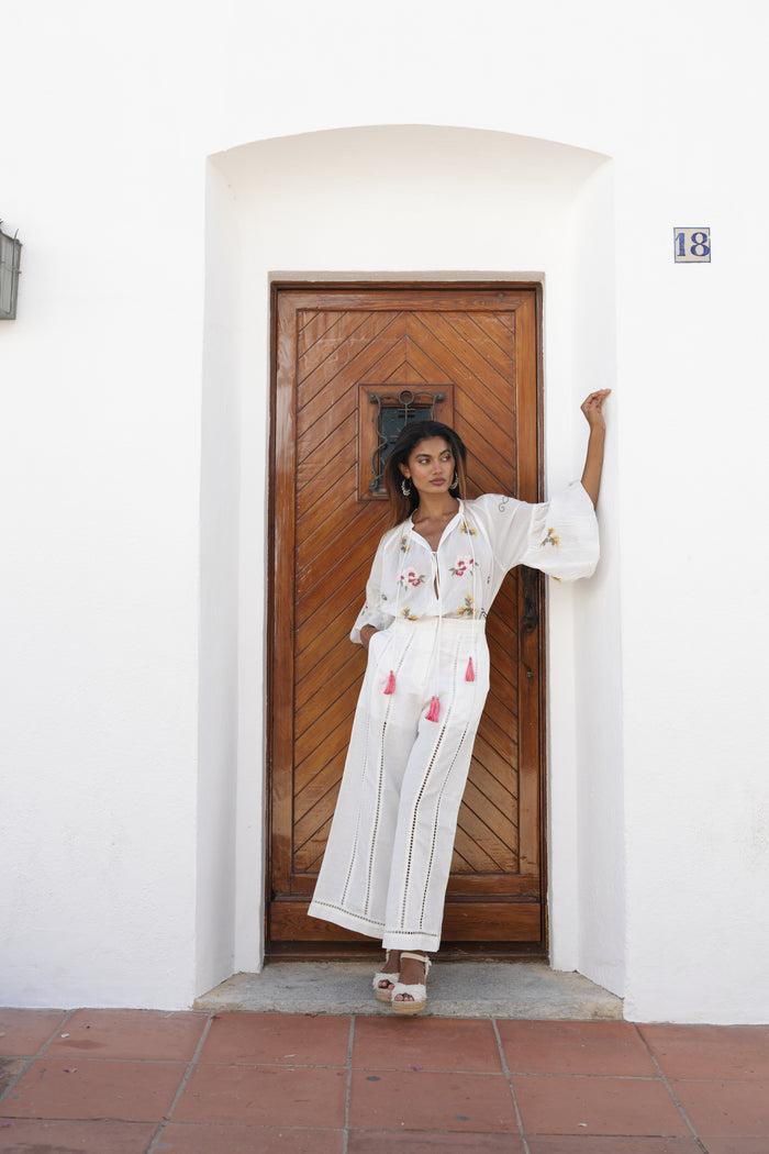 luna llena Pantalón blanco verano mujer Luna LLena – Luna Llena Envío gratis