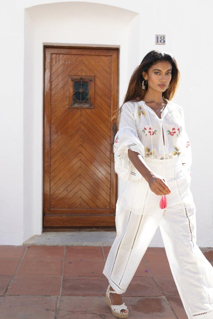 luna llena Pantalón blanco verano mujer Luna LLena – Luna Llena Envío gratis