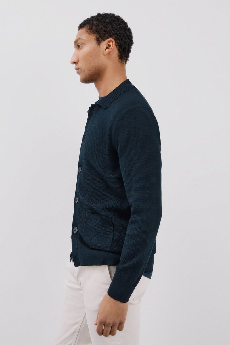 pedro del hierro Cárdigan ligero cuello polo y botones Descuento por venta flash