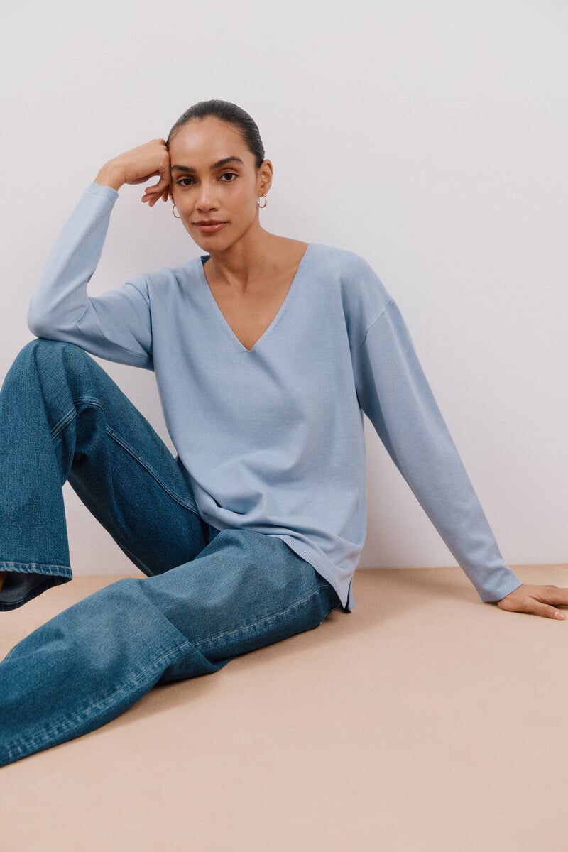 pedro del hierro Jersey escote pico Descuento