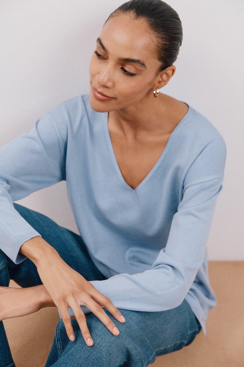 pedro del hierro Jersey escote pico Descuento