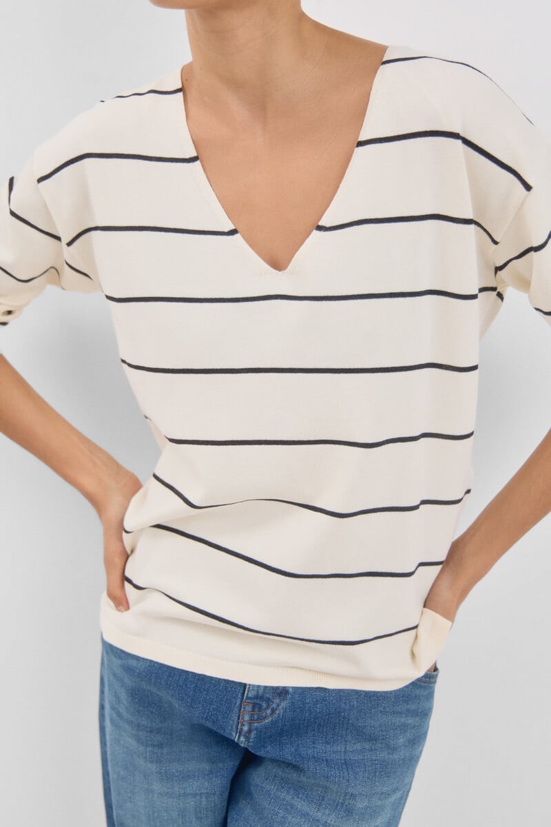 pedro del hierro Jersey pico rayas Rebajas online