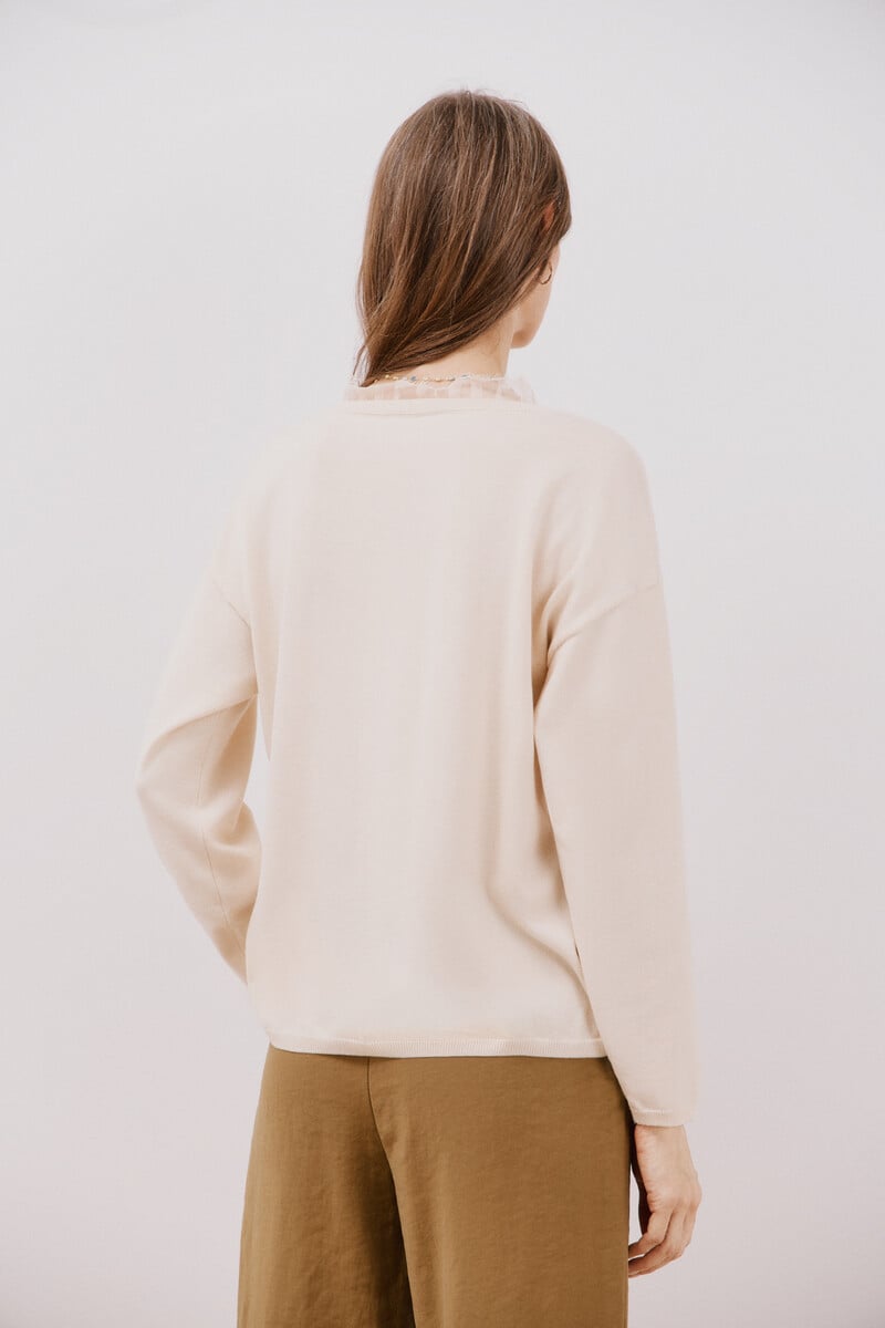 pedro del hierro Jersey pico encaje Rebajas top