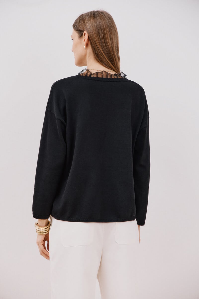 pedro del hierro Jersey pico encaje Envío gratis
