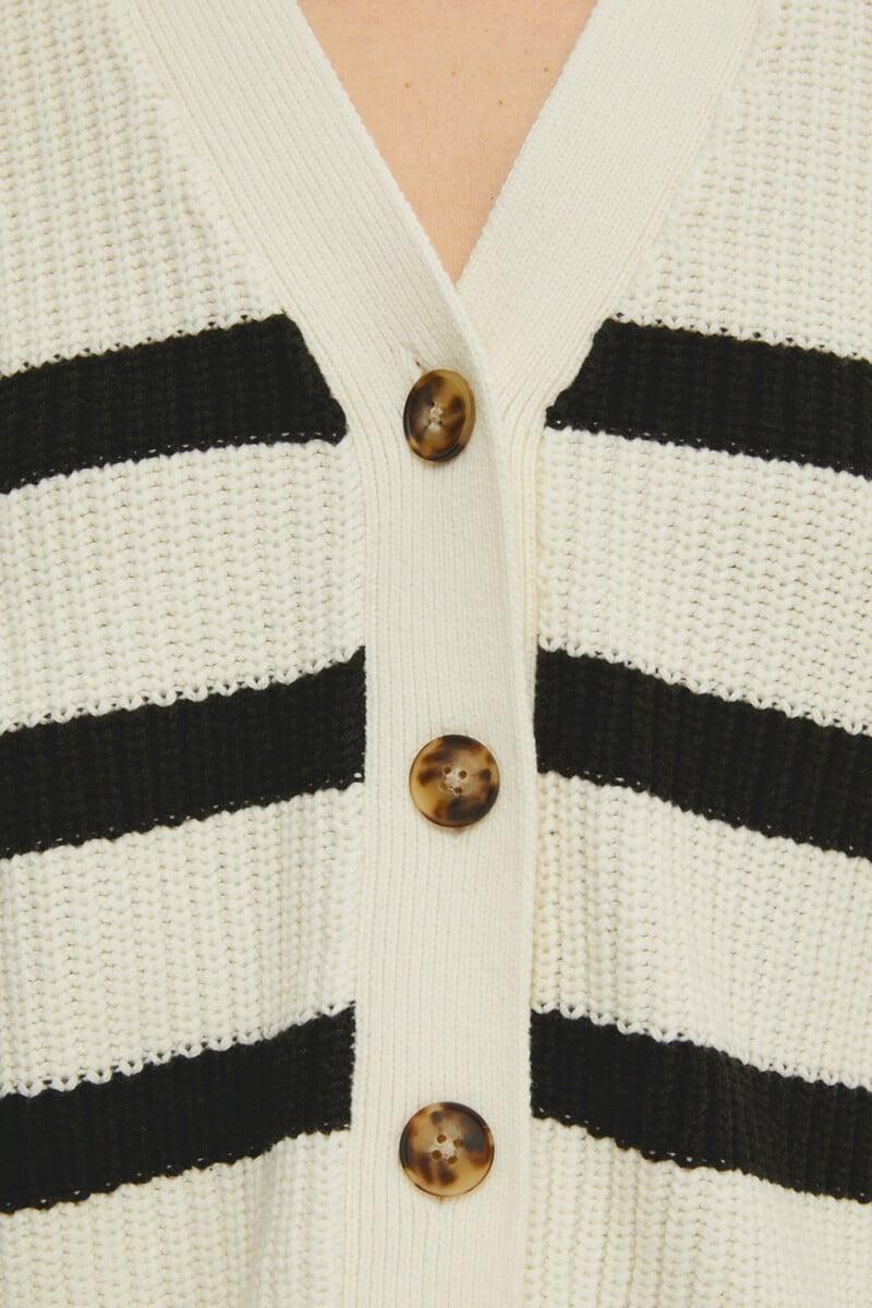pedro del hierro Cárdigan Relaxed Fit de rayas con cuello de pico Solo queda un día