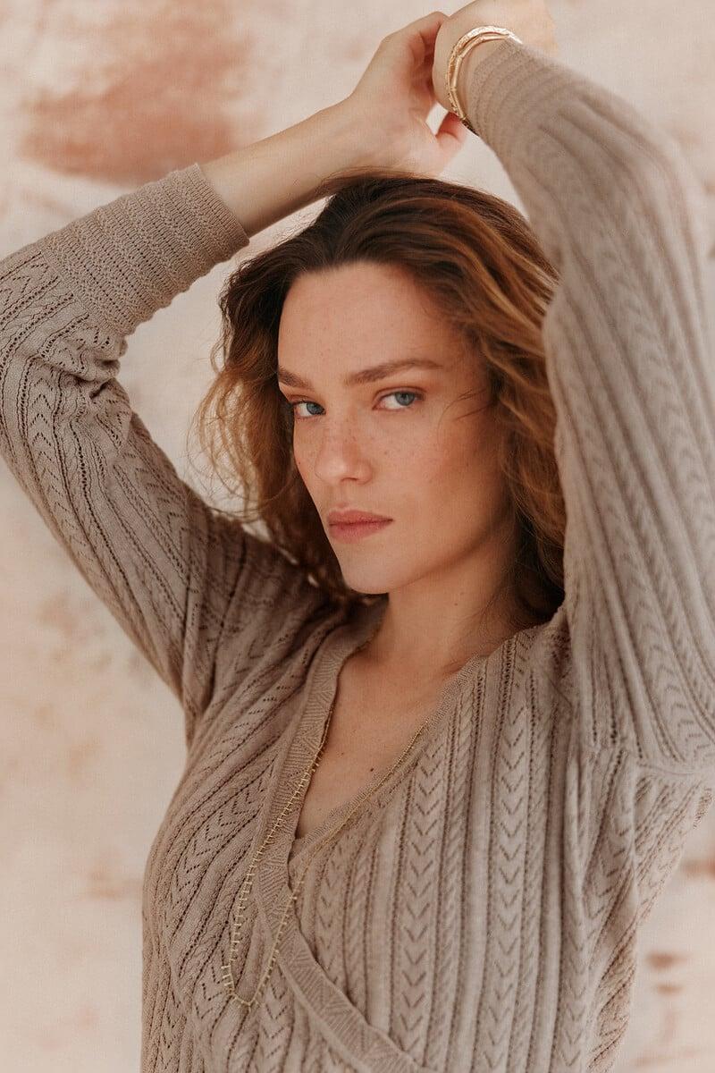 pedro del hierro Sara. Chaqueta de punto cruzada Descuentos del mes