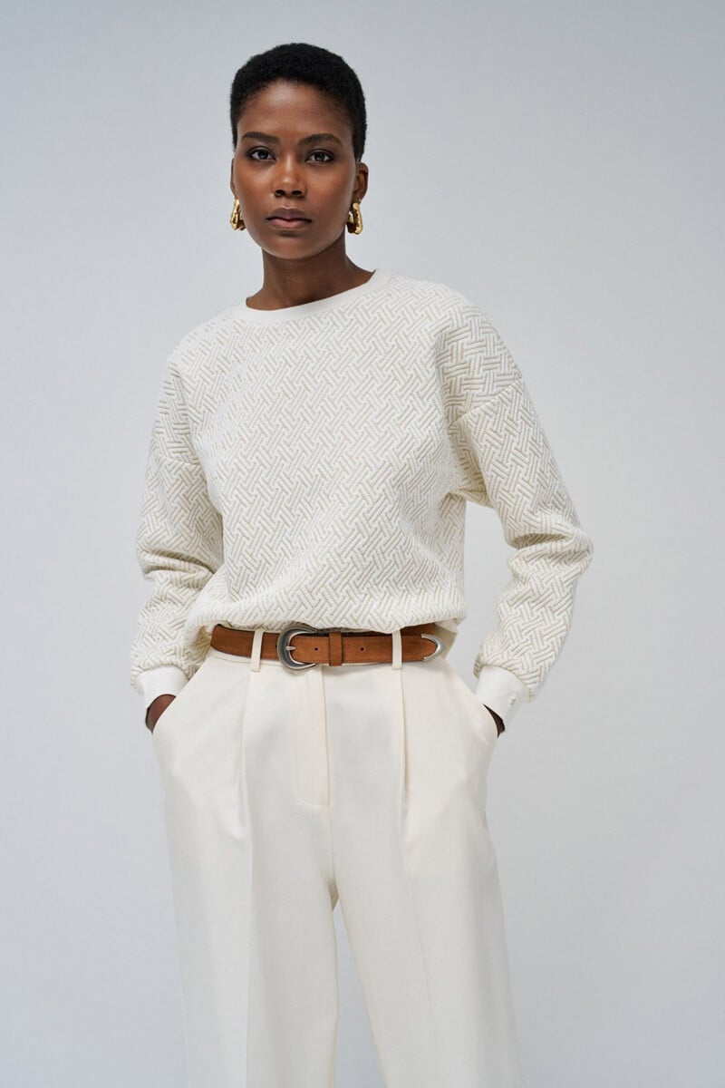 pedro del hierro Jersey de punto texturizado con brillo Última moda