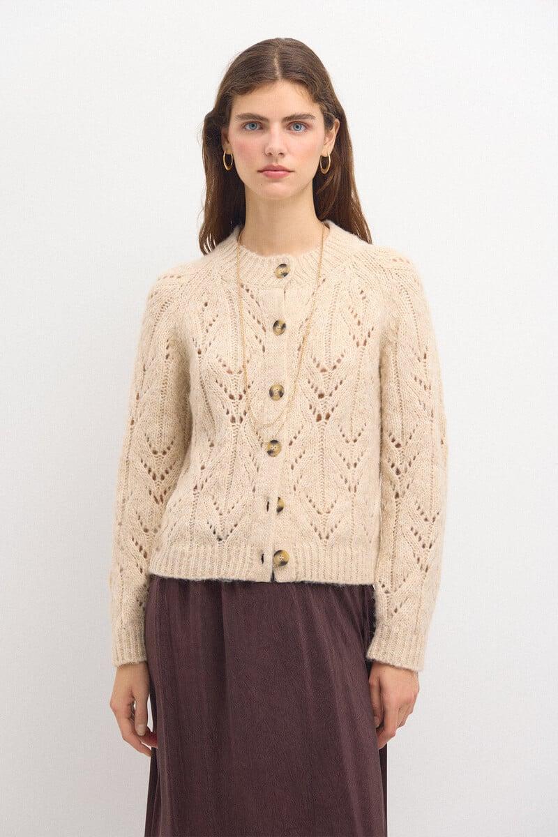 pedro del hierro Tricia. Chaqueta de punto calado Rebajas de fábrica