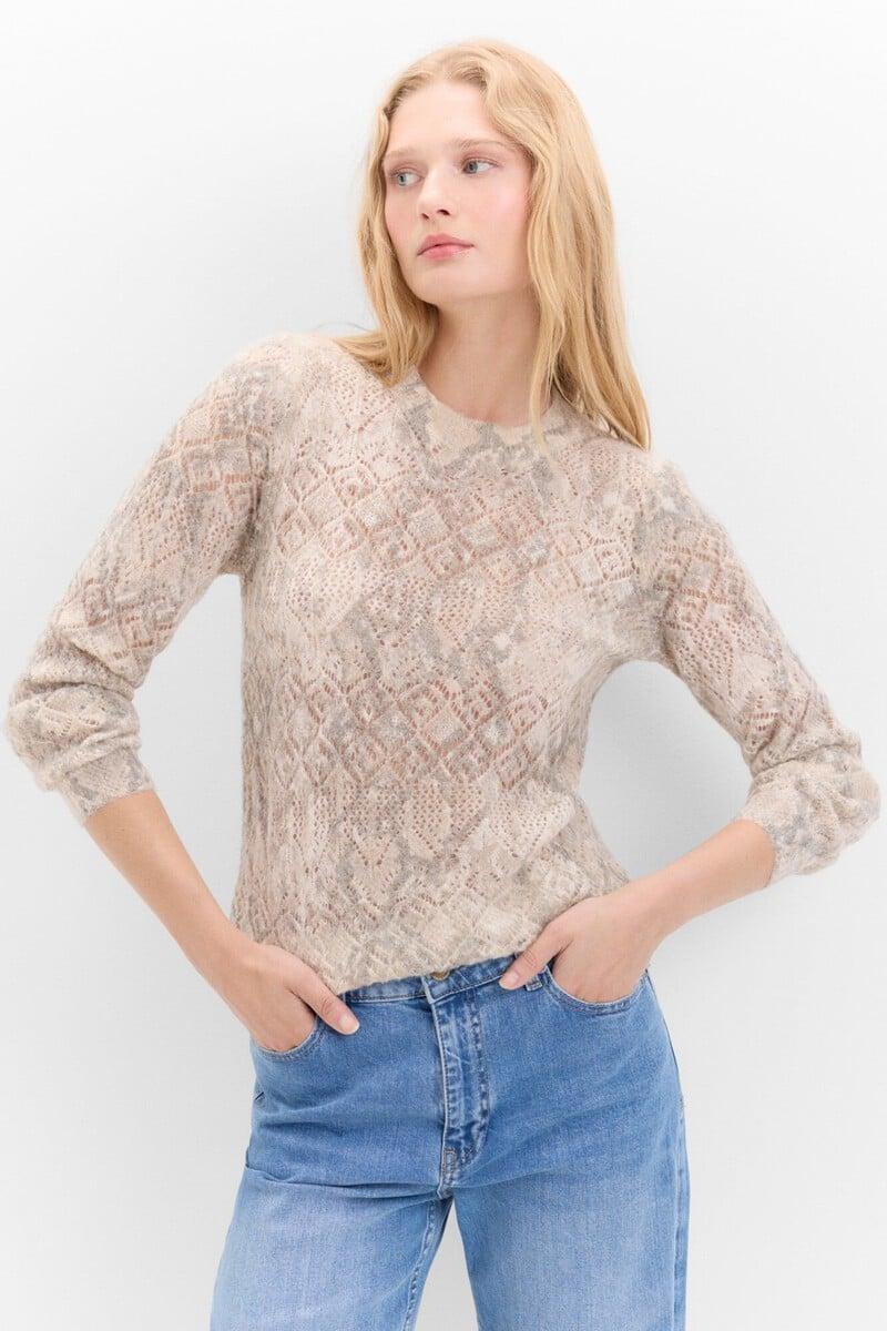 pedro del hierro Jersey estampado calados Rebajas top