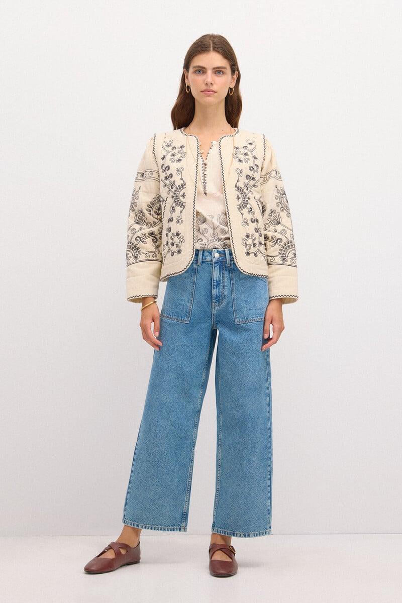 pedro del hierro Olimpia. Jeans rectos con bolsillos Promoción por tiempo limitado