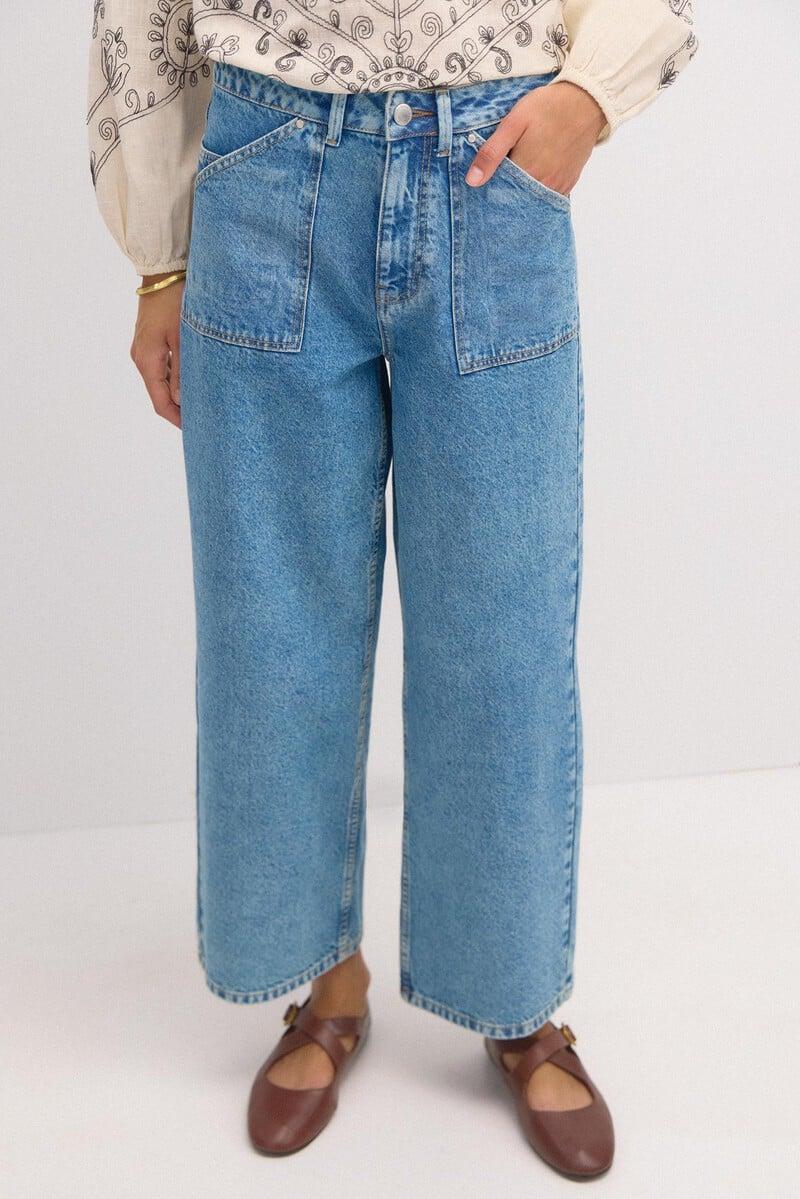 pedro del hierro Olimpia. Jeans rectos con bolsillos Promoción por tiempo limitado