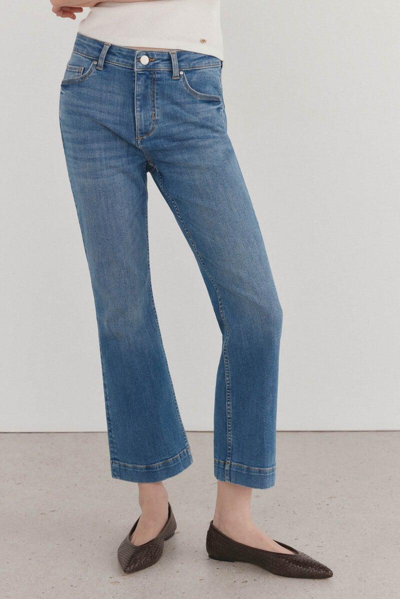 pedro del hierro Jeans flare cropped Rebajas de fin de temporada