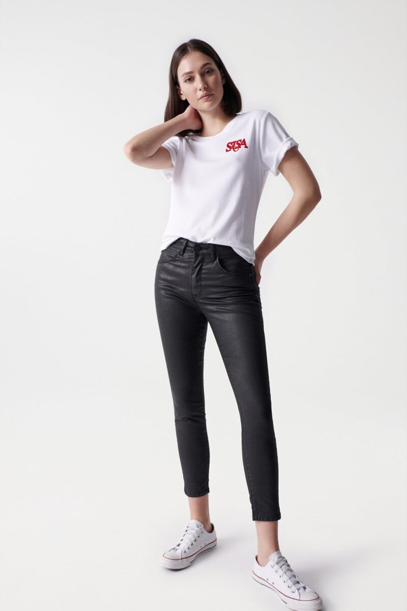 pedro del hierro Vaqueros faith push in cropped con efecto coating Tienda de fábrica