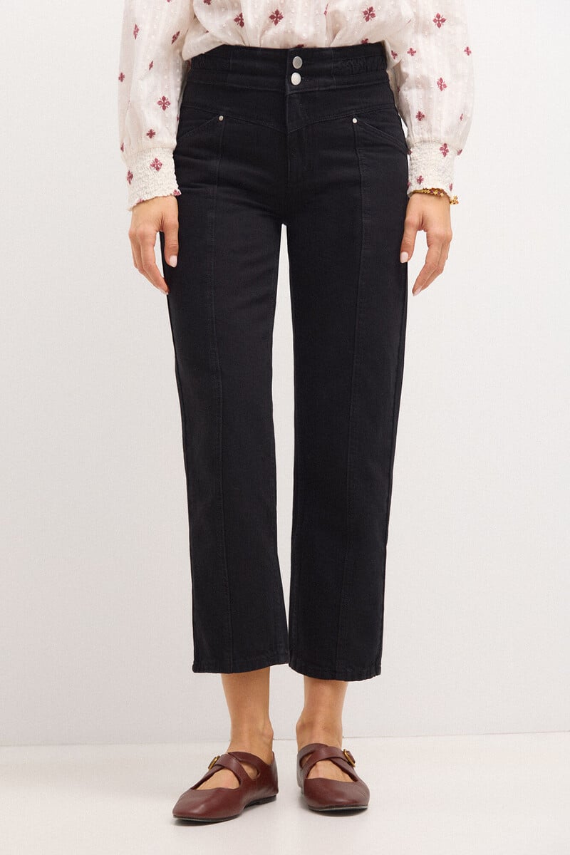 pedro del hierro Omega. Jeans rectos con cortes Último día