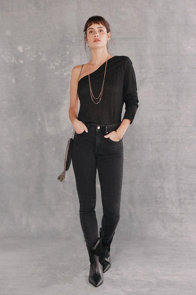 pedro del hierro Odila. Jeans skinny con brillos Promoción por tiempo limitado