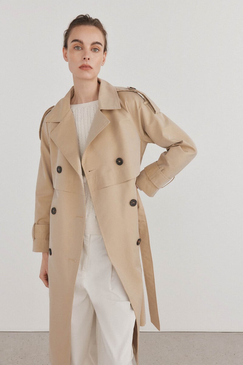 pedro del hierro Gabardina larga lisa Limitado a 3 días