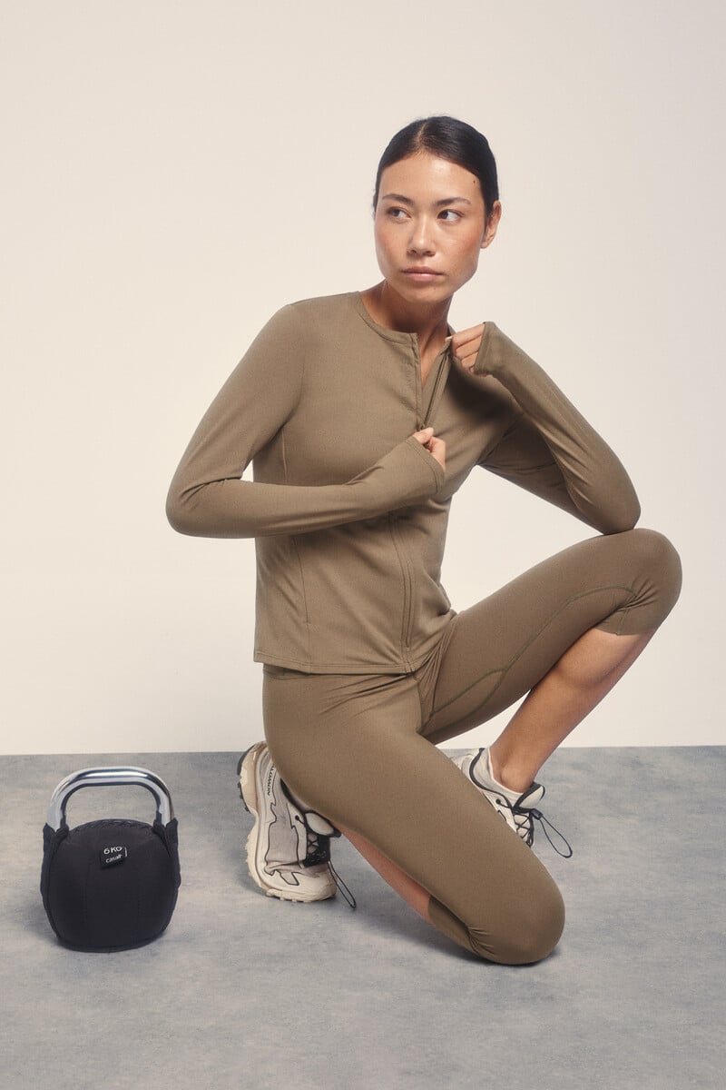 pedro del hierro Chaqueta entallada cremallera caqui Tienda
