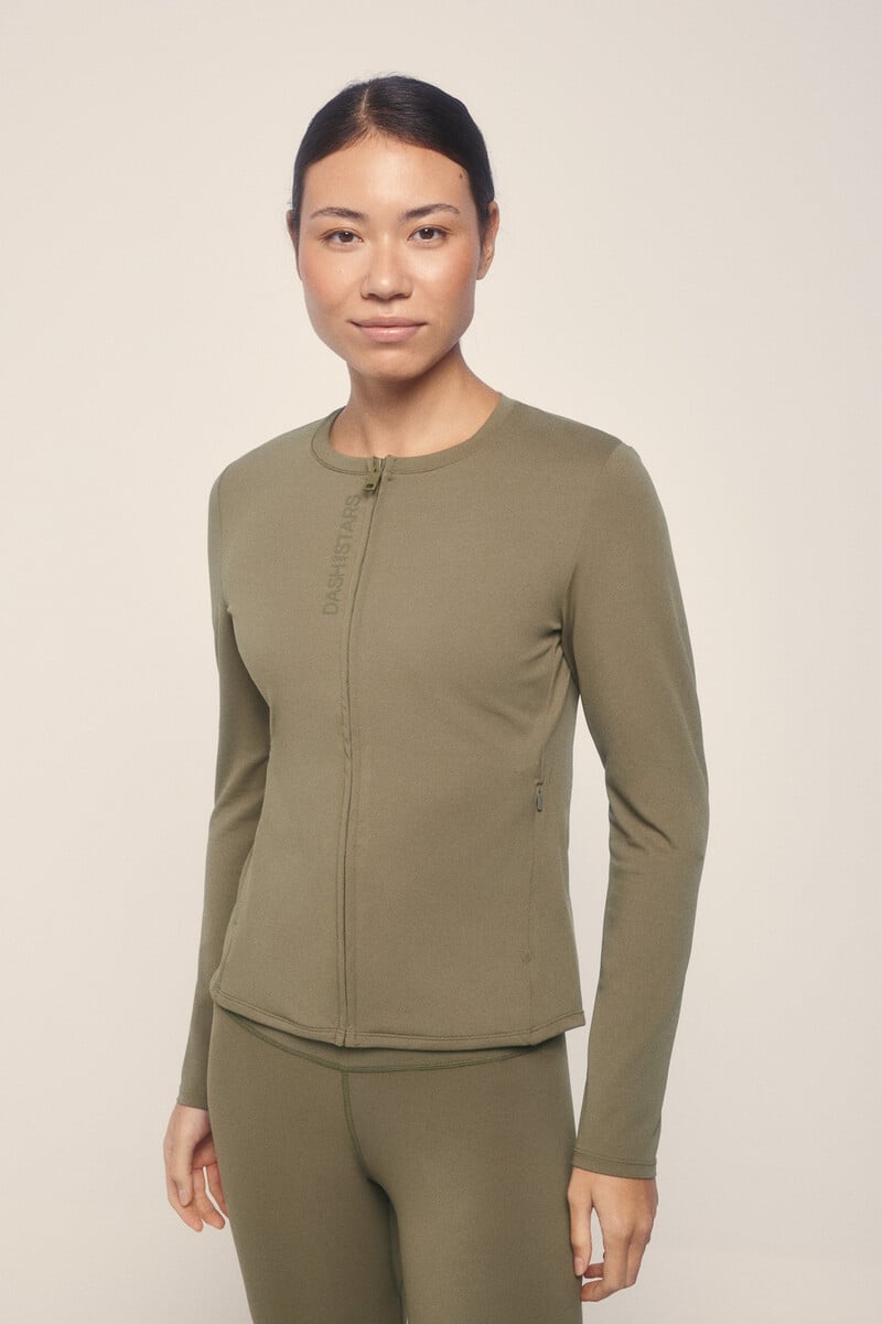 pedro del hierro Chaqueta entallada cremallera caqui Tienda