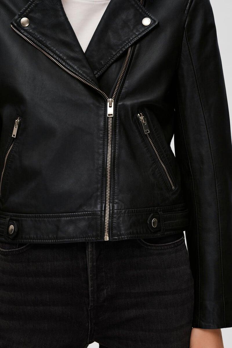 pedro del hierro Cazadora Biker Cropped 100% piel de cordero Promoción por tiempo limitado