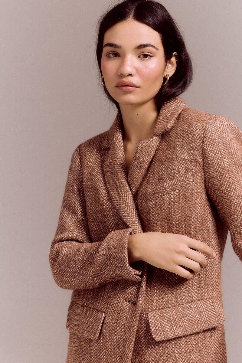 pedro del hierro Abrigo blazer de espiga Ahorra y exporta