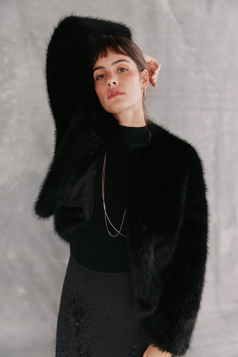 pedro del hierro Anna. Chaqueta corta de pelo sintético Envío gratis