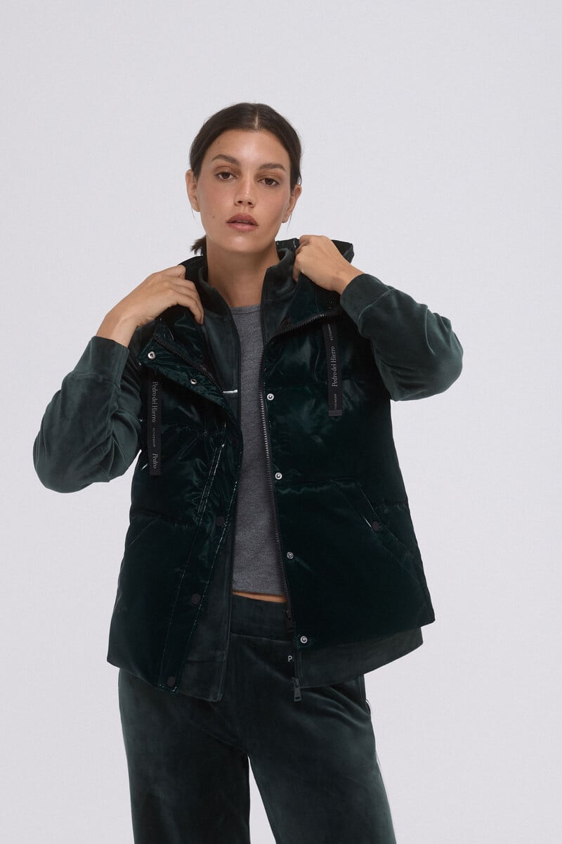 pedro del hierro Chaleco brillo capucha Descuento por venta flash
