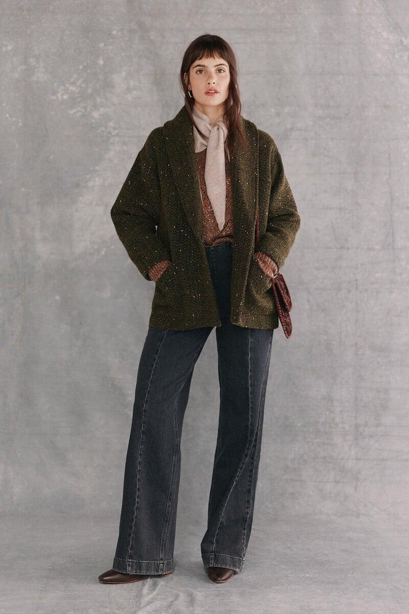 pedro del hierro Aitana. Abrigo corto con hilo metálico Outlet