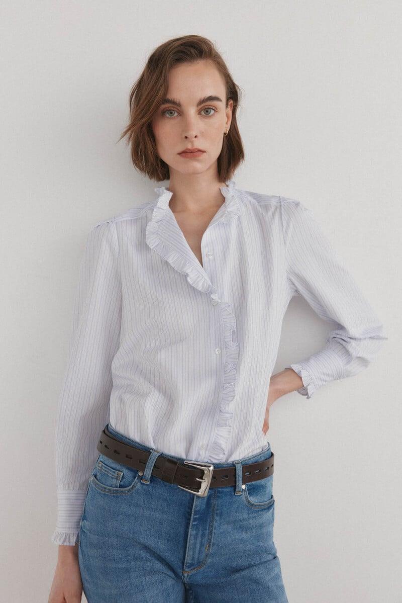 pedro del hierro Camisa romántica con volantes Tienda