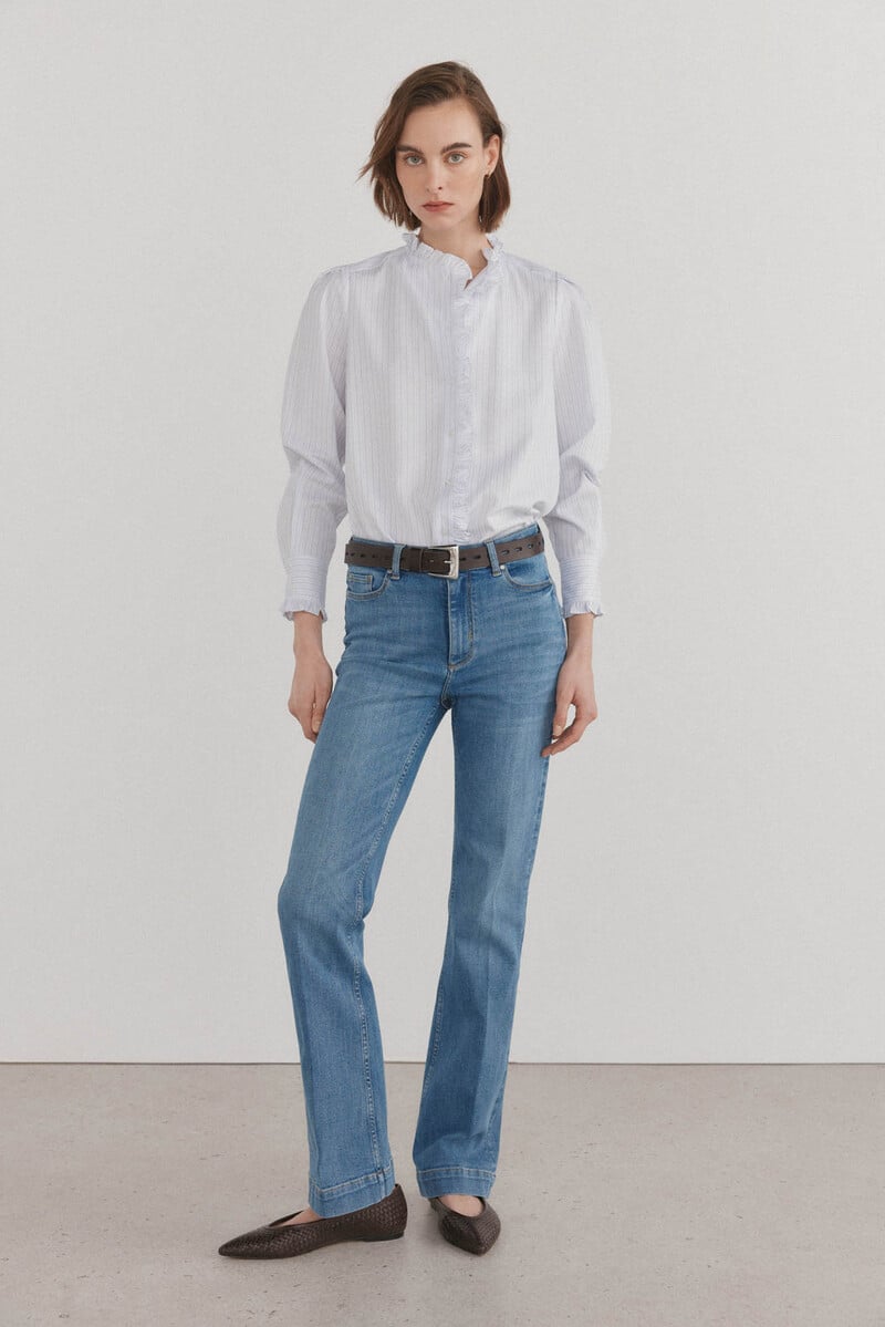 pedro del hierro Camisa romántica con volantes Tienda