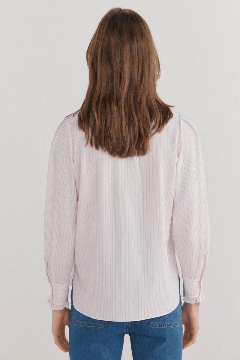 pedro del hierro Camisa romántica con volantes Liquidación
