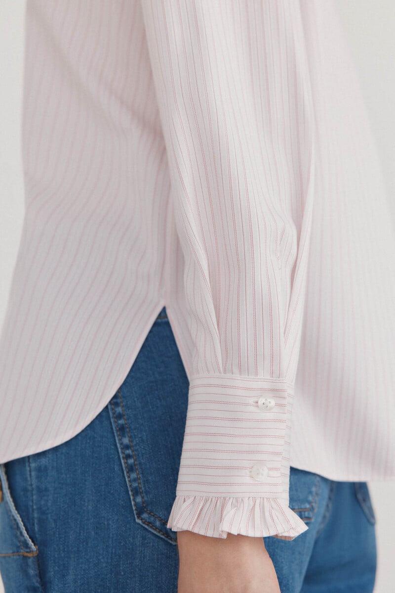 pedro del hierro Camisa romántica con volantes Liquidación
