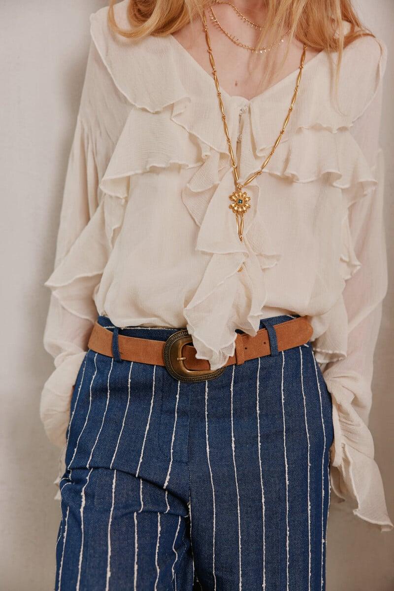 pedro del hierro Carina. Blusa volantes Rebajas top