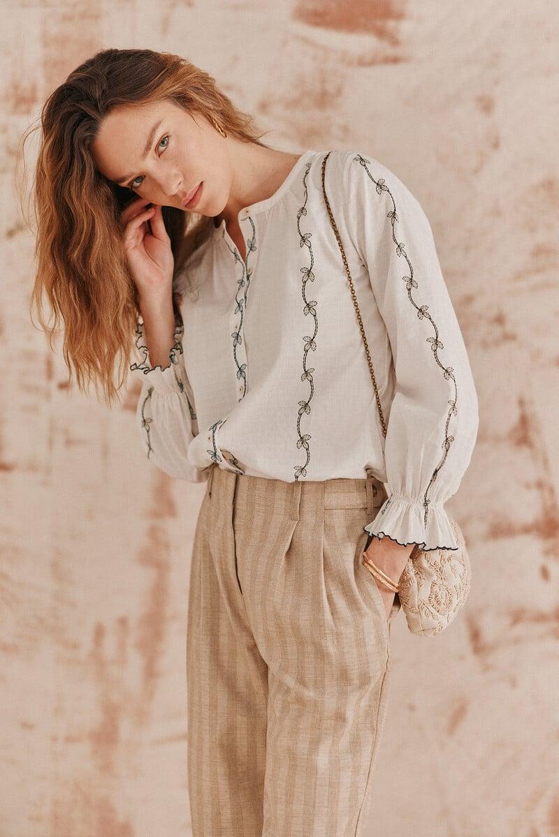 pedro del hierro Carmen. Blusa bordada Envío gratis