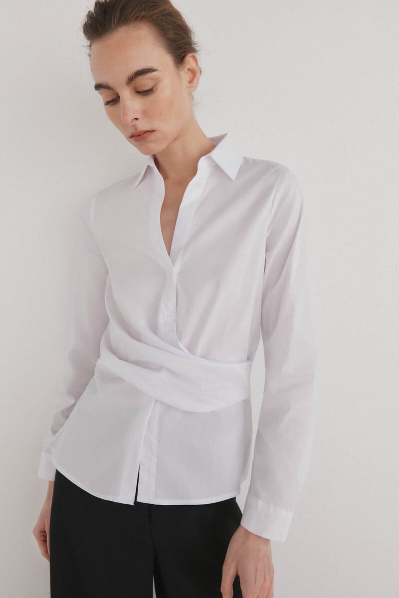 pedro del hierro Camisa de cuello solapa con escote pico Precio de fábrica