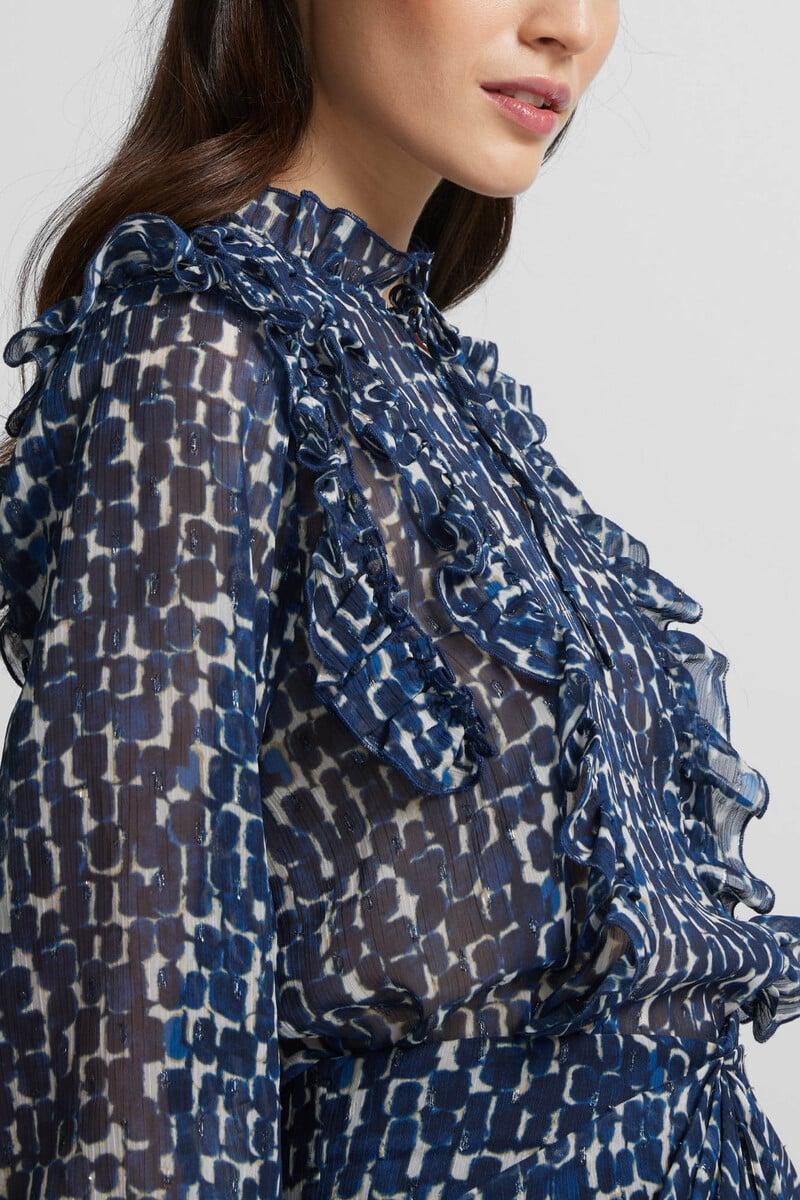 pedro del hierro Blusa volantes estampado Solo hoy
