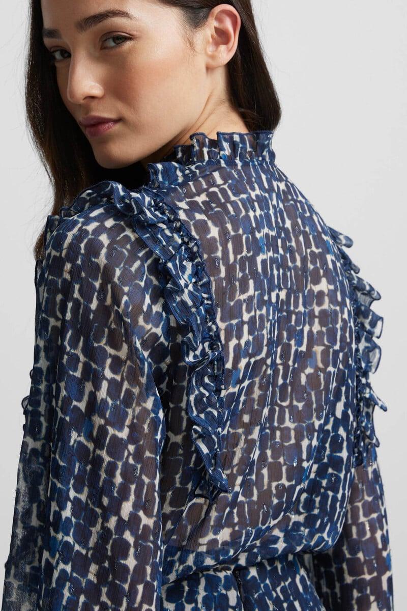 pedro del hierro Blusa volantes estampado Solo hoy