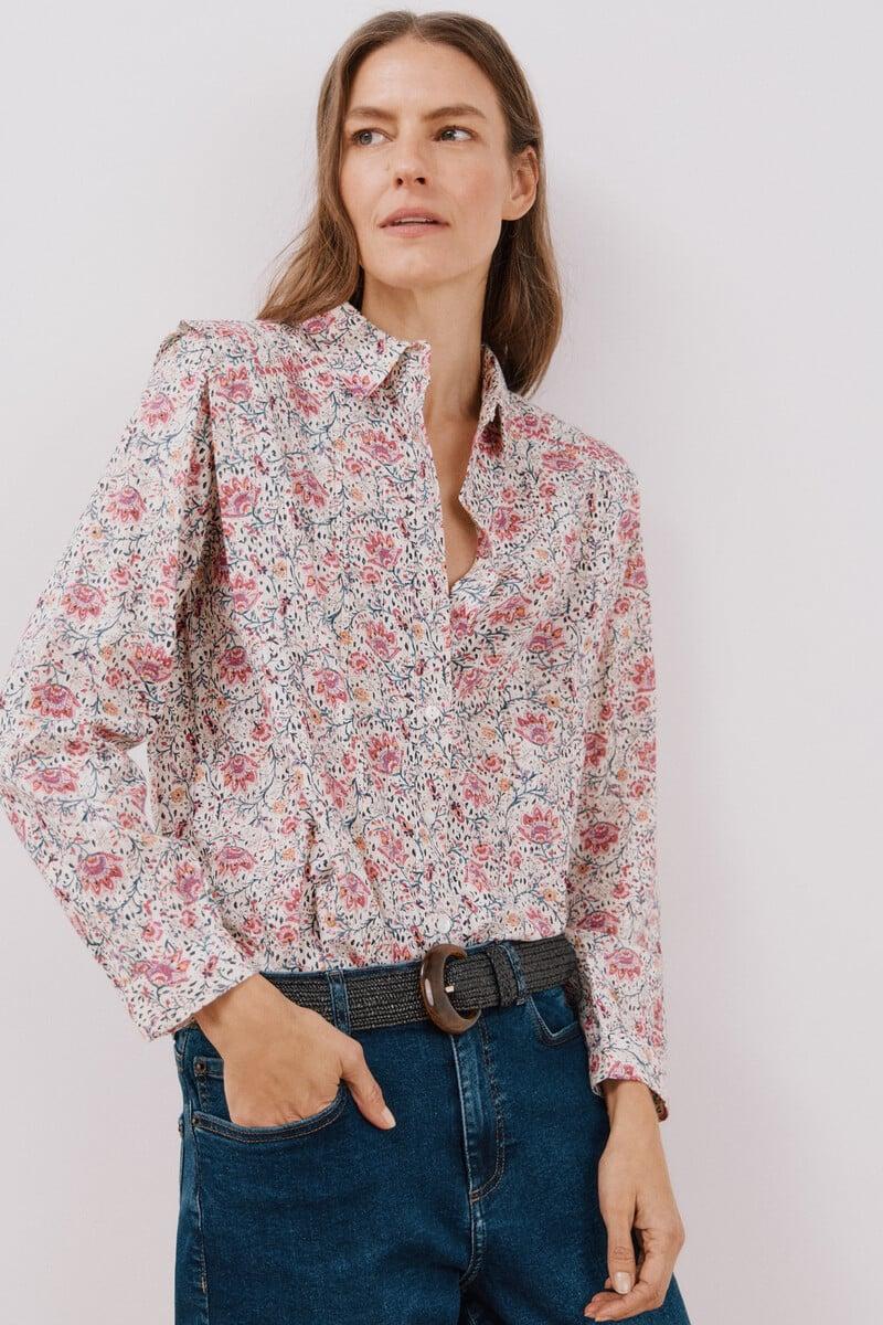 pedro del hierro Camisa de algodón detalle bordado Superdescuento
