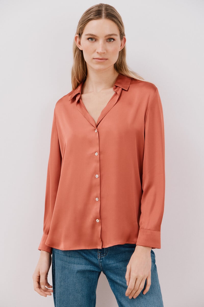 pedro del hierro Camisa satinada Envío internacional gratuito