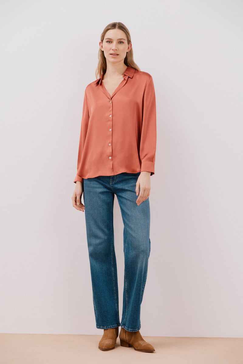 pedro del hierro Camisa satinada Envío internacional gratuito