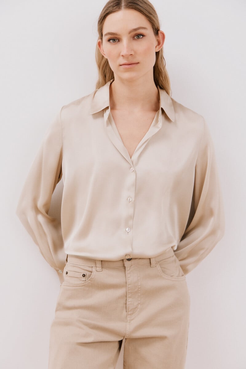 pedro del hierro Camisa satinada Ahorra y exporta