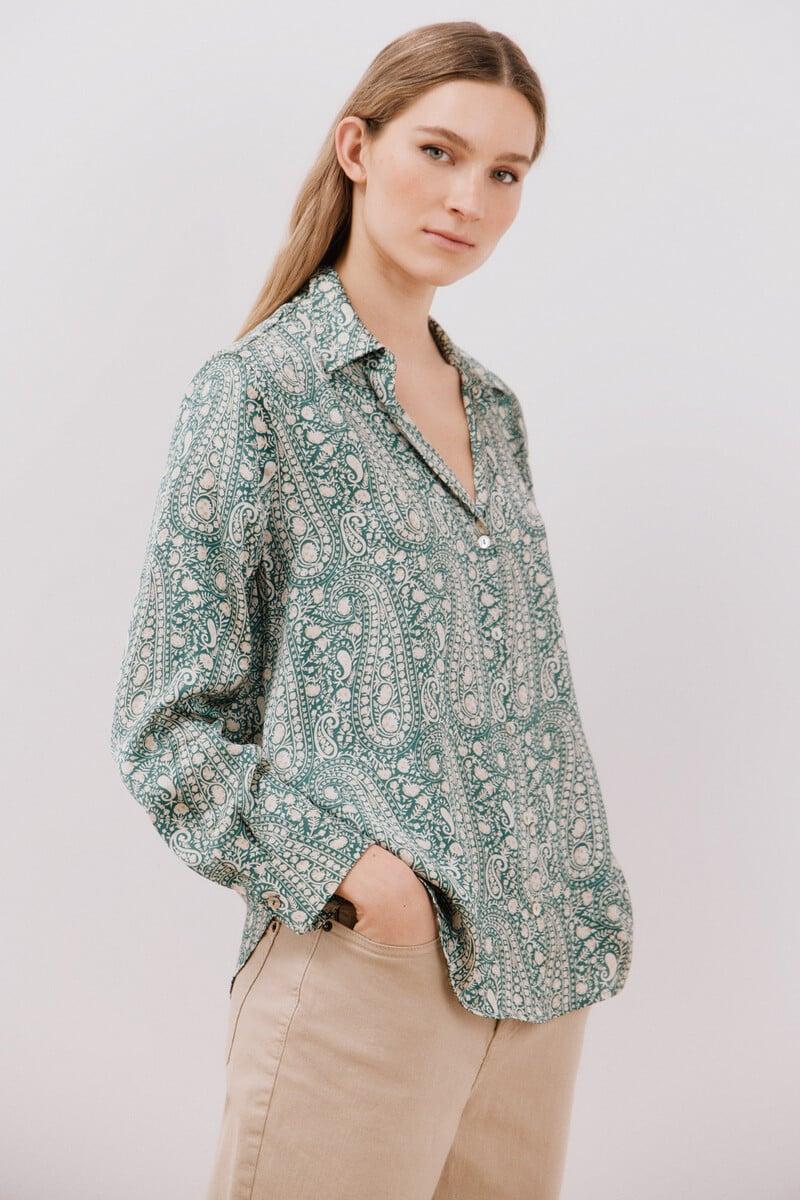 pedro del hierro Camisa satinada Última moda