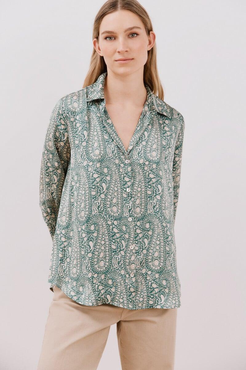 pedro del hierro Camisa satinada Última moda