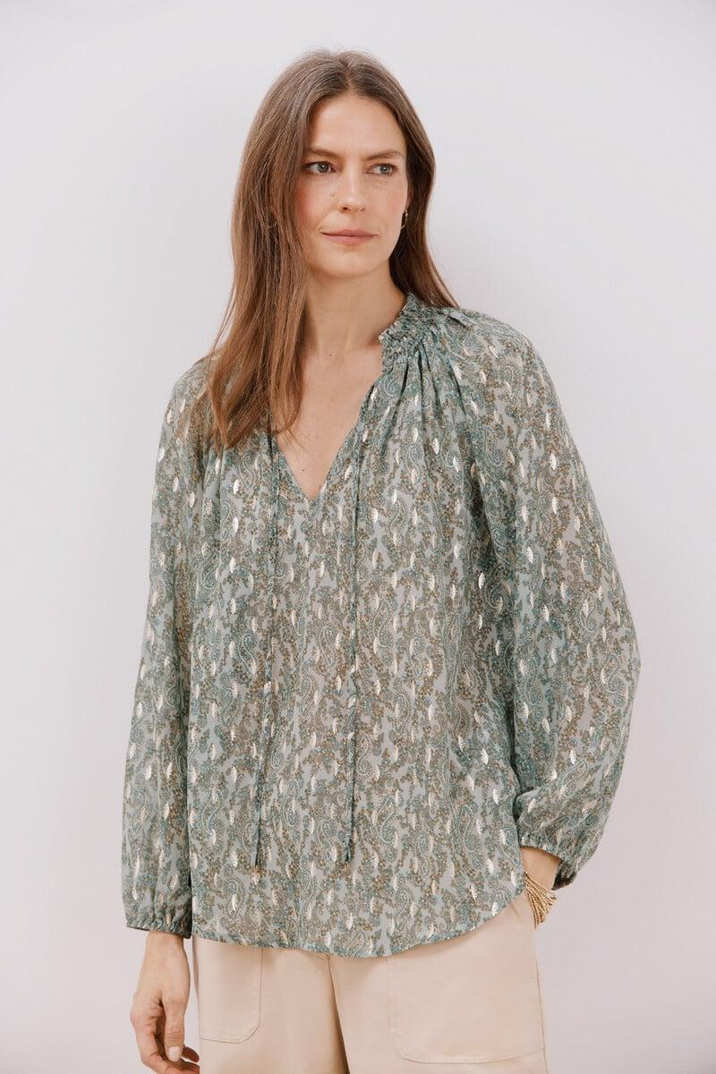 pedro del hierro Blusa detalle nido de abeja Descuento por venta flash