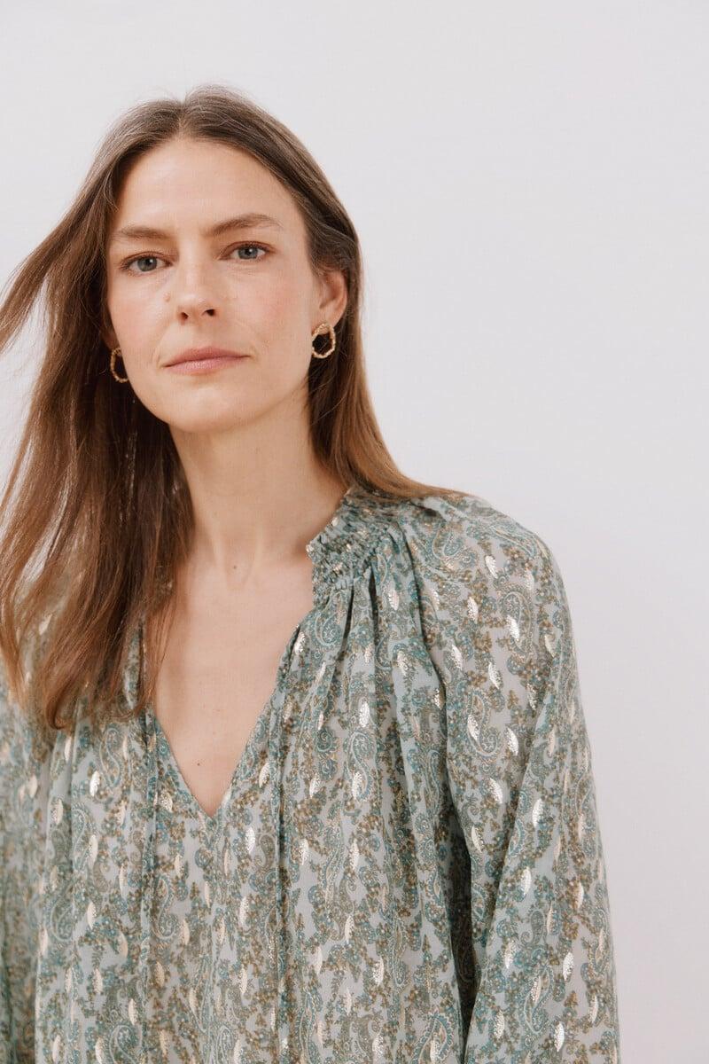 pedro del hierro Blusa detalle nido de abeja Descuento por venta flash